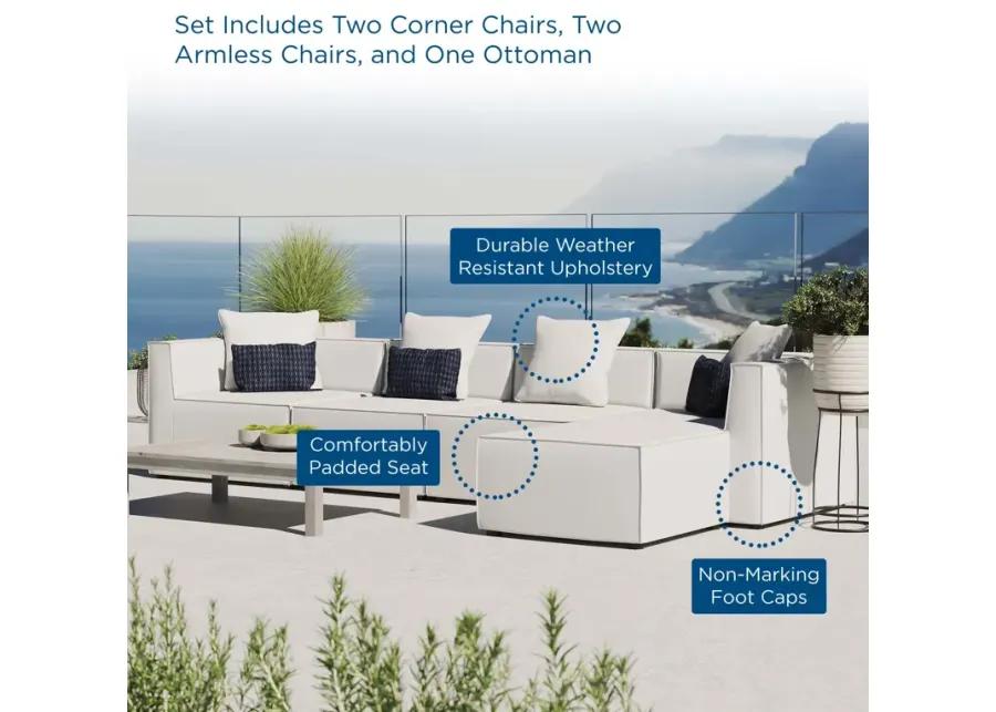 Saybrook Outdoor Patio Upholstered 5-Piece Sectional Sofa