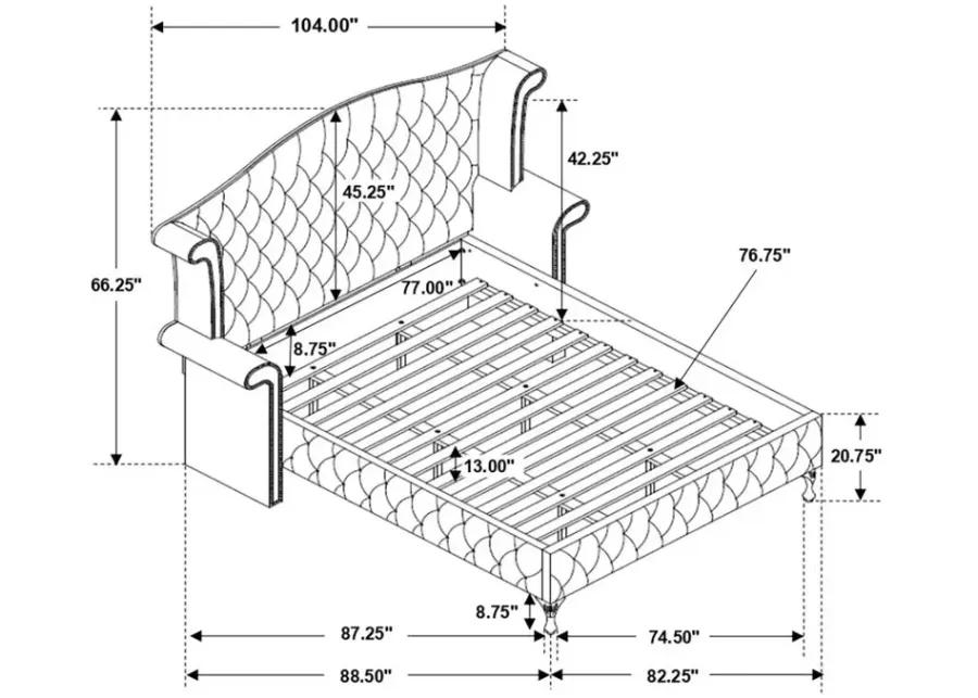 Deanna Eastern King Tufted Upholstered Bed Grey