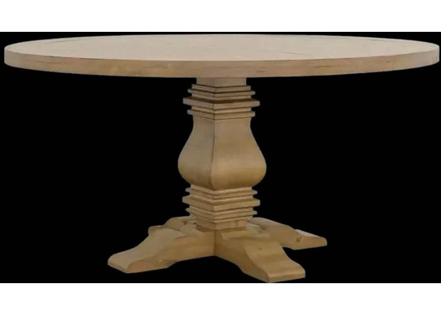 Fabian round Pedestal Dining Table Rustic Smoke