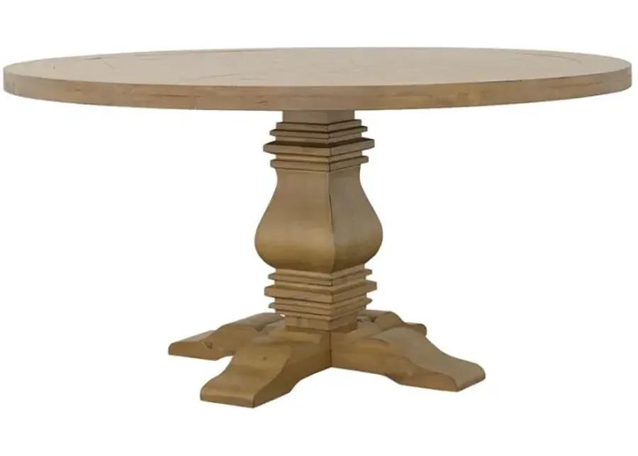 Fabian round Pedestal Dining Table Rustic Smoke