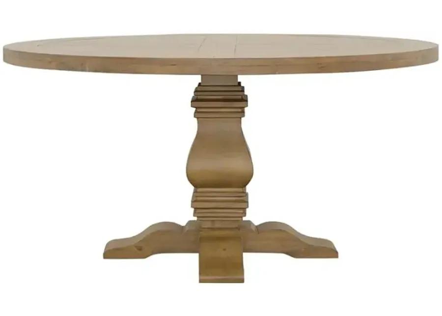 Fabian round Pedestal Dining Table Rustic Smoke