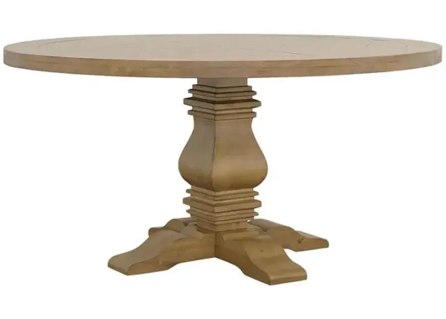 Fabian round Pedestal Dining Table Rustic Smoke