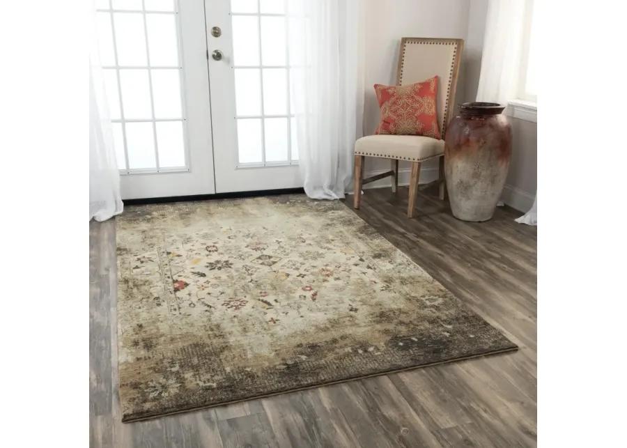 Ovation Beige/Brown distressed/classical N Z wool 8' x 10' Rectangle Rug