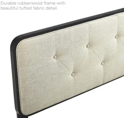 Collins Tufted Full Fabric and Wood Headboard