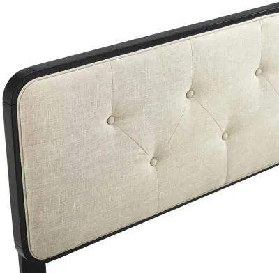 Collins Tufted Full Fabric and Wood Headboard