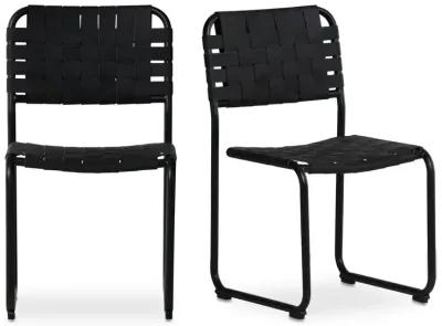 Moma Dining Chair Black Leather- Set Of Two