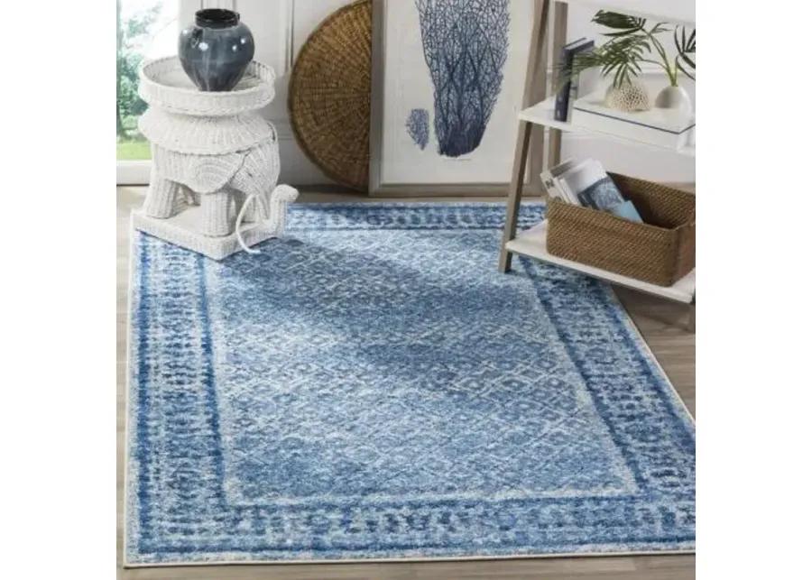 Adirondack Contemporary Silver / Blue 8' X 10' Powerloomed Rug