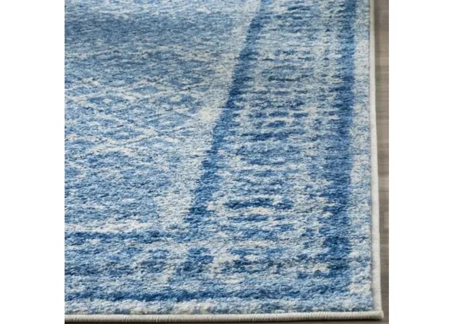 Adirondack Contemporary Silver / Blue 8' X 10' Powerloomed Rug