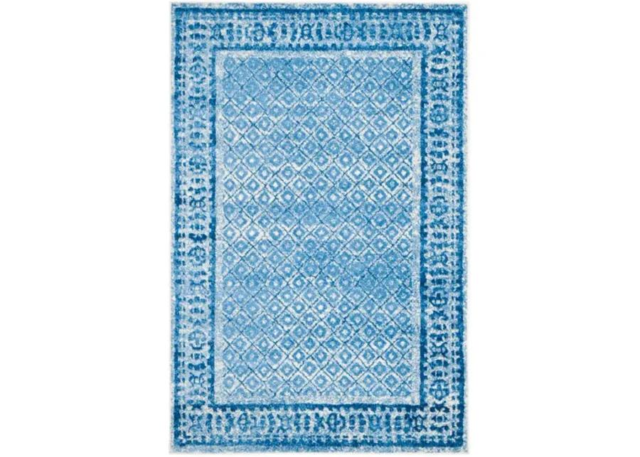 Adirondack Contemporary Silver / Blue 8' X 10' Powerloomed Rug