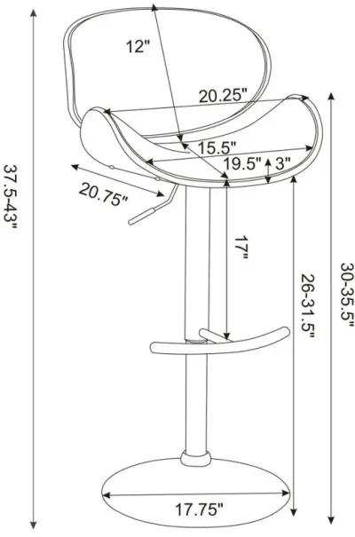 Harris Adjustable Bar Stool Black and Chrome