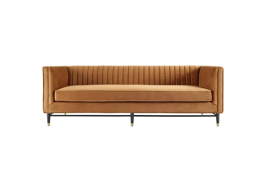 Devote Channel Tufted Performance Velvet Sofa