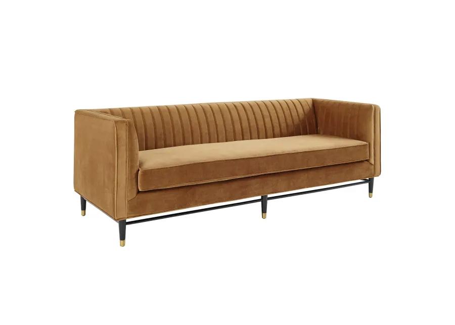 Devote Channel Tufted Performance Velvet Sofa