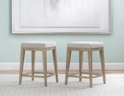 Edgewater Soft Sand Uph Stool Wood Finish