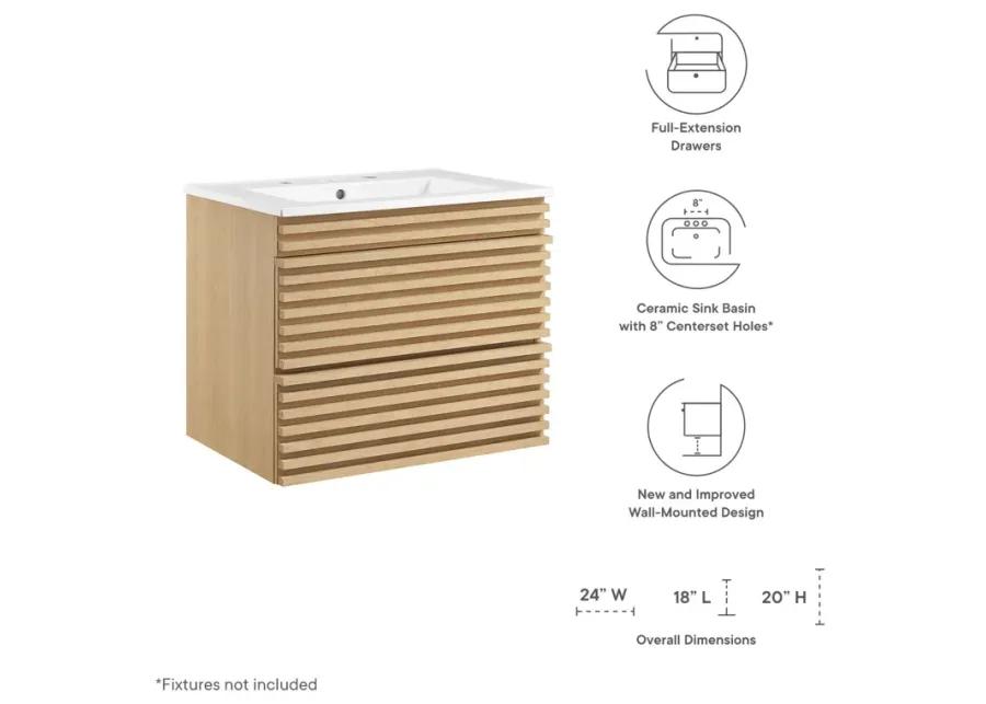 Render 24" Wall-Mount Bathroom Vanity