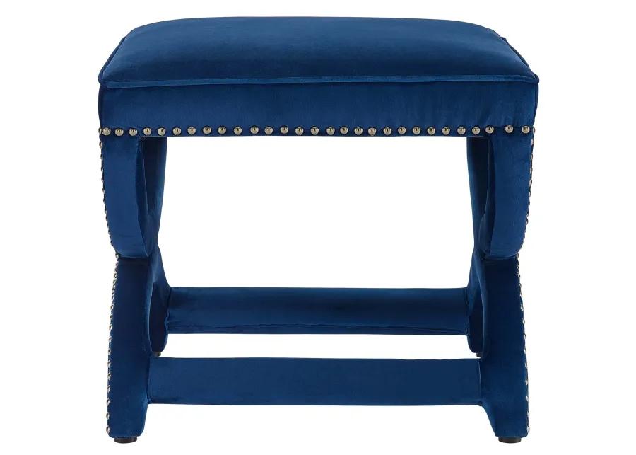 Expound Upholstered Nailhead Trim Performance Velvet Ottoman