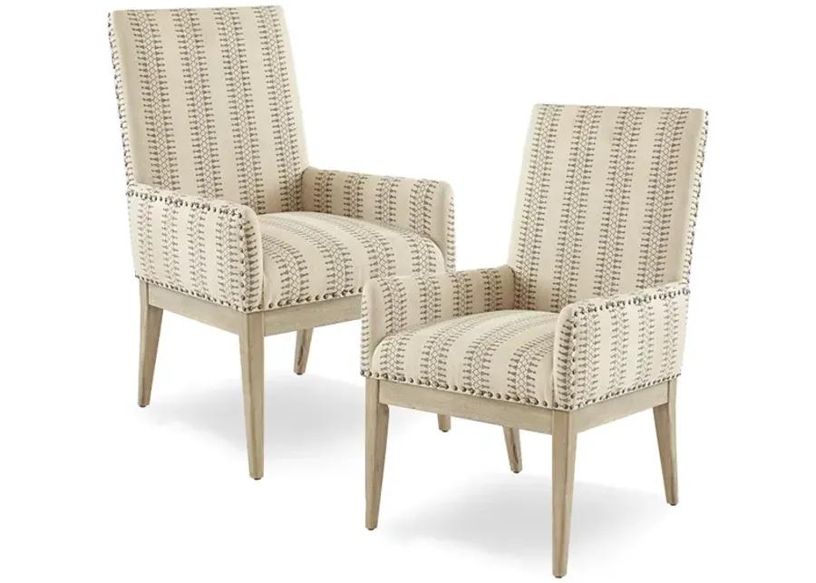 Madison Park Rika Natural High Back Dining Armchair (Set of 2)