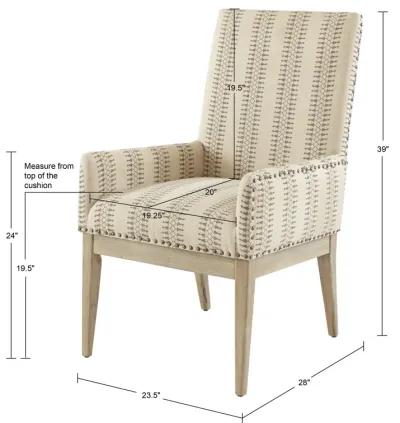 Madison Park Rika Natural High Back Dining Armchair (Set of 2)