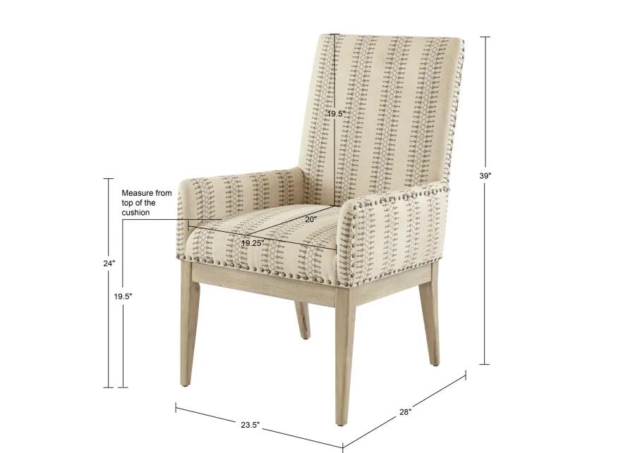 Madison Park Rika Natural High Back Dining Armchair (Set of 2)