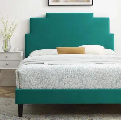 Lindsey Performance Velvet Full Platform Bed