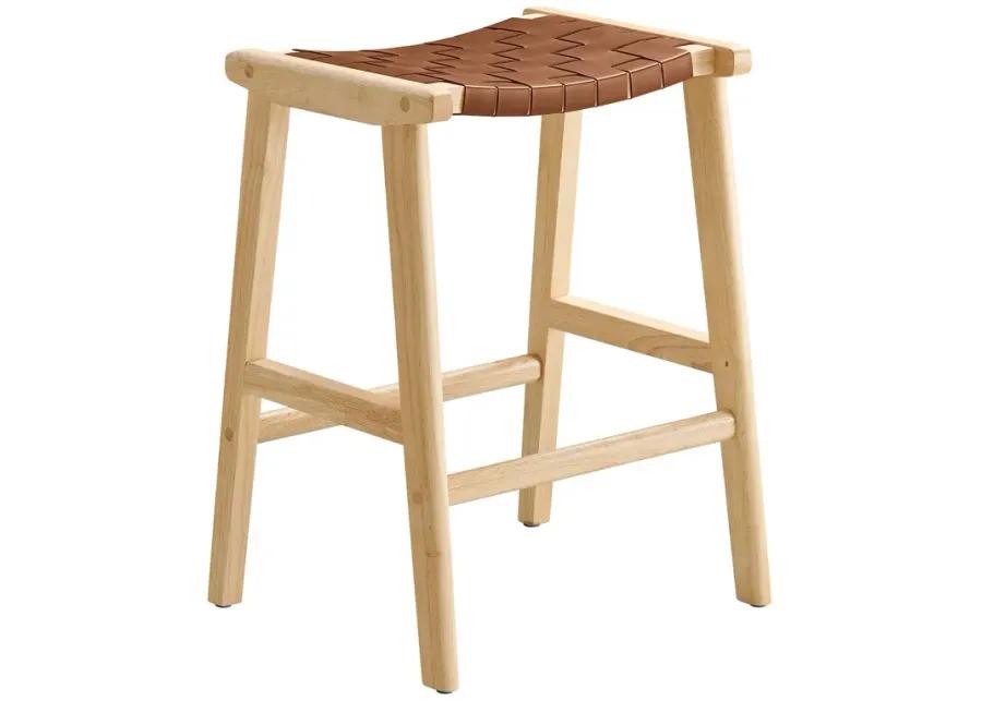 Saoirse Faux Leather Wood Counter Stool - Set of 2