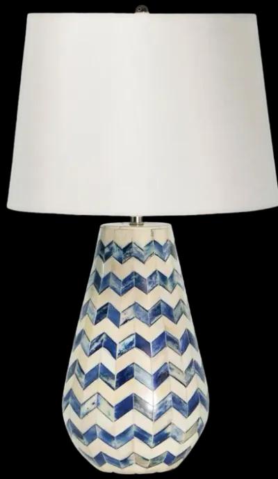 Coastal Living Cassia Chevron Table Lamp (Blue)