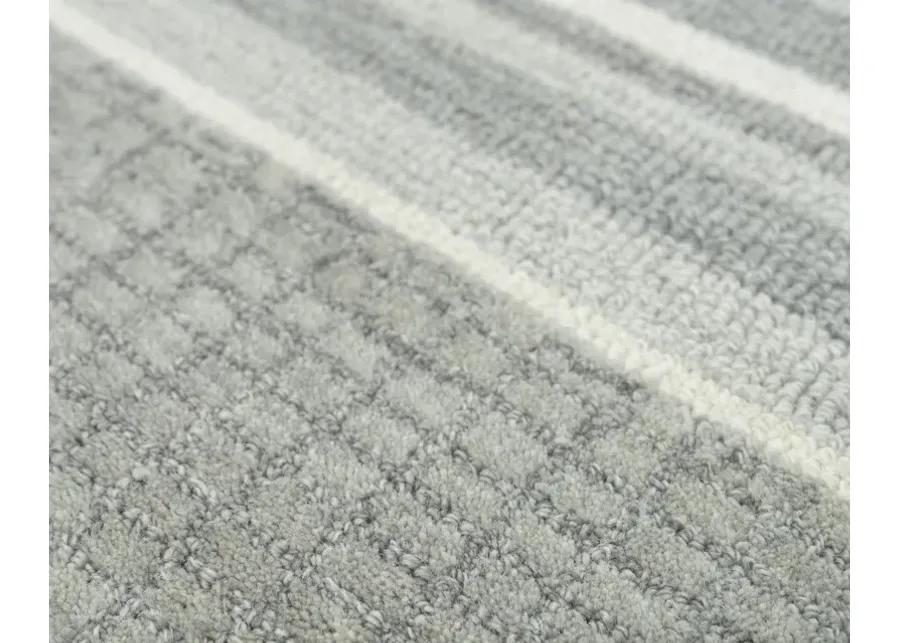 Katana Gray Stripe Wool 2'6" x 8' Runner Rug