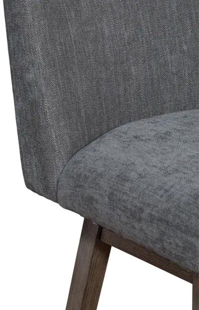 Basila Swivel Bar Stool in Gray Oak Wood Finish with Gray Fabric