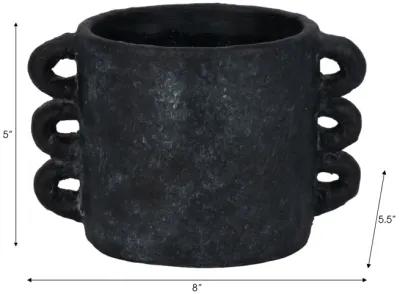 8" Arch Handle Planter, Black