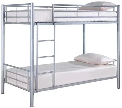 Hayward Twin Over Twin Bunk Bed Silver