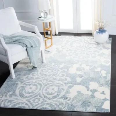 Adirondack Contemporary Grey / Ivory 2'-2" X 9' Powerloomed Rug