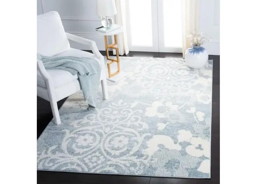 Adirondack Contemporary Grey / Ivory 2'-2" X 9' Powerloomed Rug