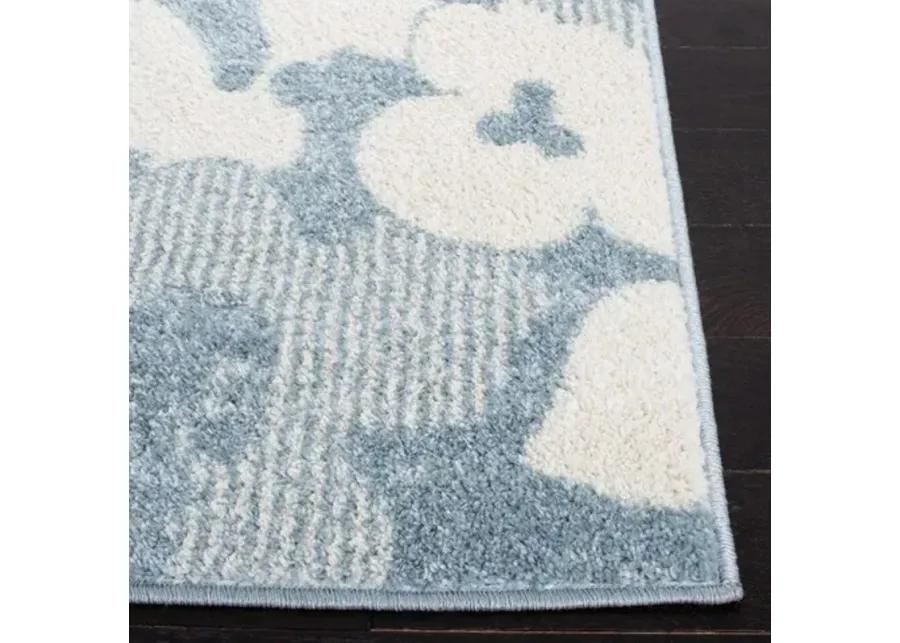 Adirondack Contemporary Grey / Ivory 2'-2" X 9' Powerloomed Rug