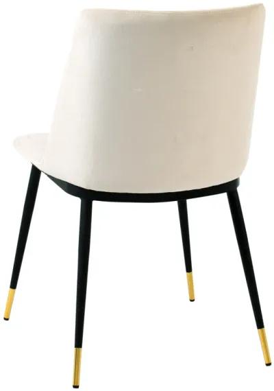 evora cream velvet chair - gold legs (set of 2)