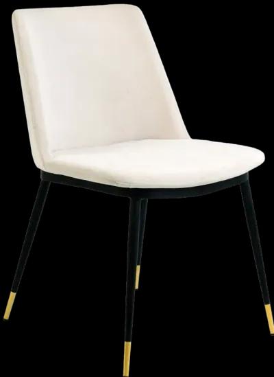 evora cream velvet chair - gold legs (set of 2)