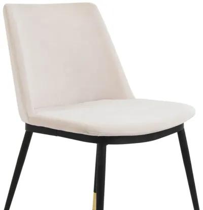 evora cream velvet chair - gold legs (set of 2)