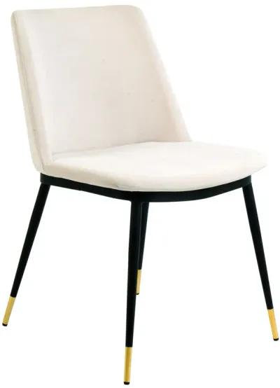 evora cream velvet chair - gold legs (set of 2)