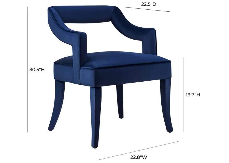 Tiffany Navy Velvet Chair