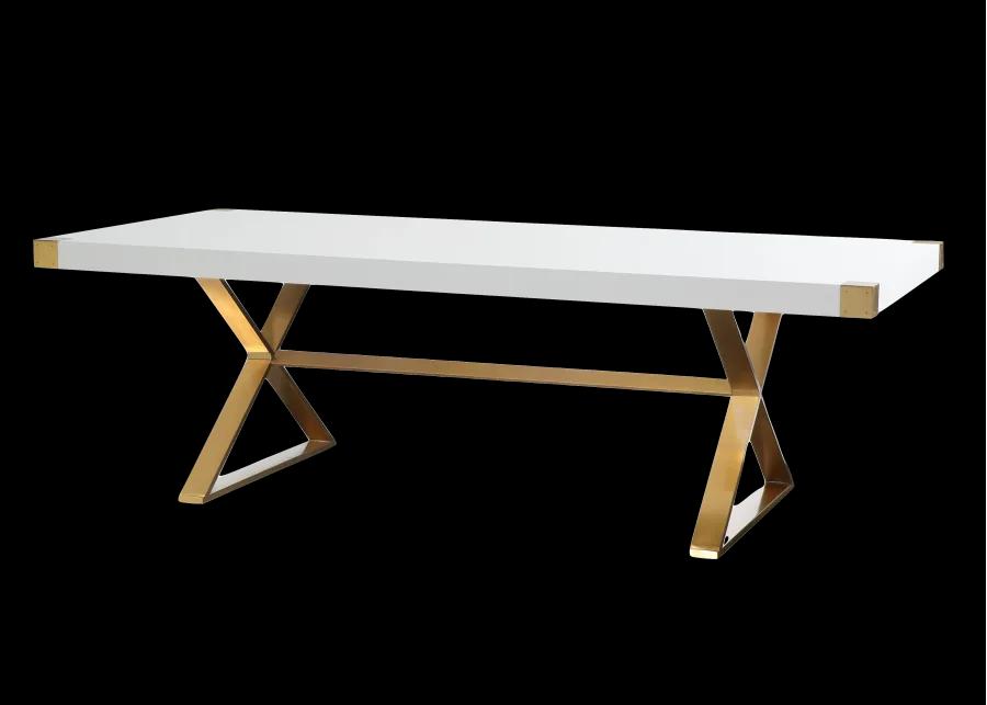 adeline white lacquer dining table