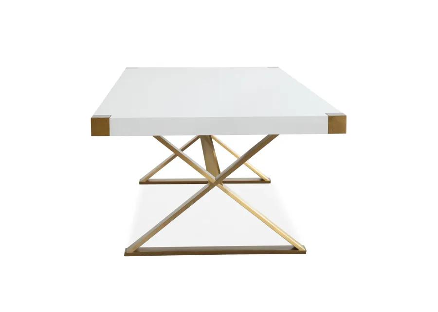 adeline white lacquer dining table