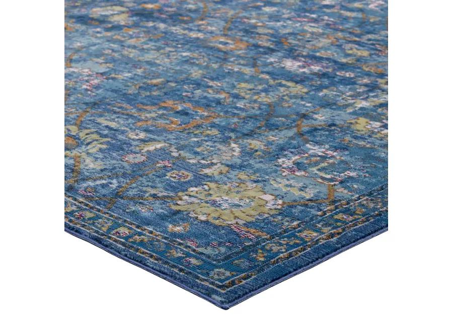 Minu Distressed Floral Lattice 4x6 Area Rug