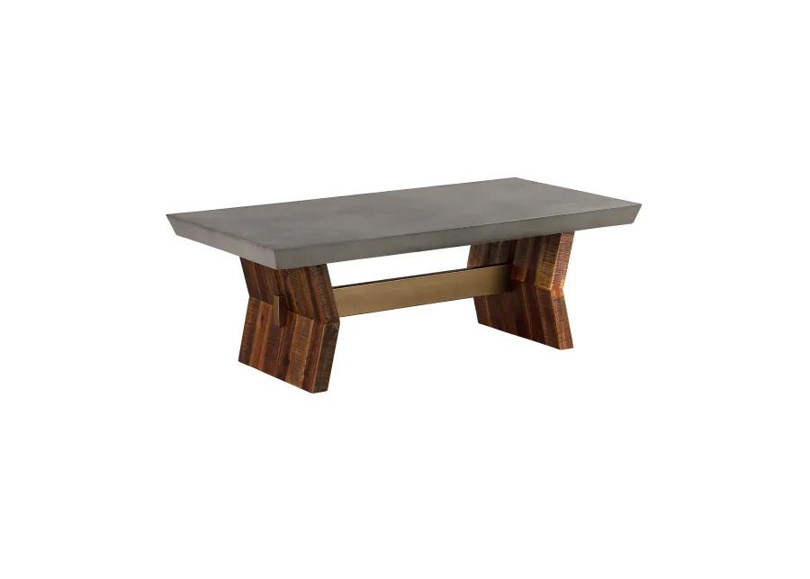 Picadilly Rectangle Coffee Table in Acacia Wood and Concrete