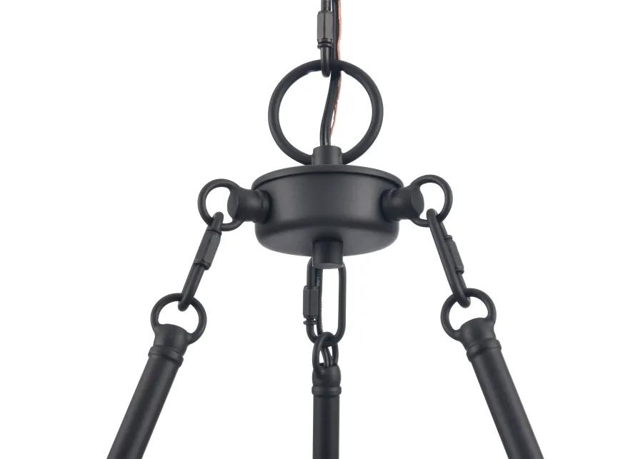 Rydell 24.5'' Wide 5-Light Chandelier - Matte Black and Parchment