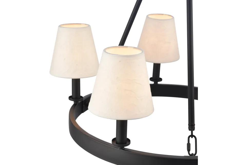 Rydell 24.5'' Wide 5-Light Chandelier - Matte Black and Parchment