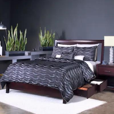 Nevis California King-size Low Profile Storage Bed in Espresso