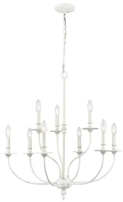 Hartford 29" Wide 9-Light Chandelier - Farmhouse White