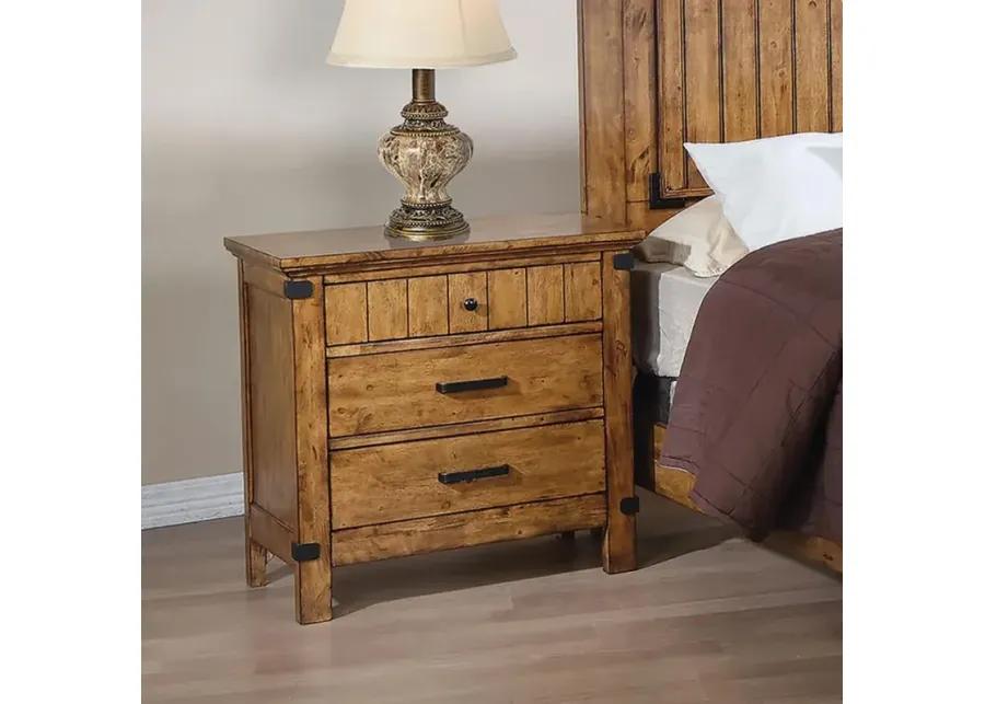 Clifford 3-Drawer Night Stand Rustic Honey