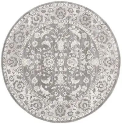 Brentwood 844 Cream / Grey 6'-7" X 6'-7" Round Round Powerloomed Rug