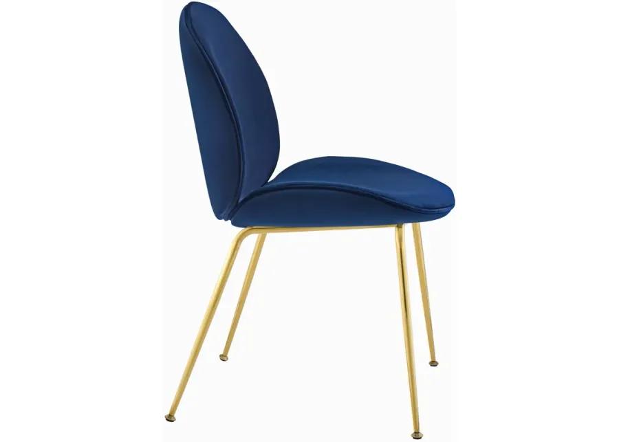 Scoop Gold Stainless Steel Leg Performance Velvet Dining Chair