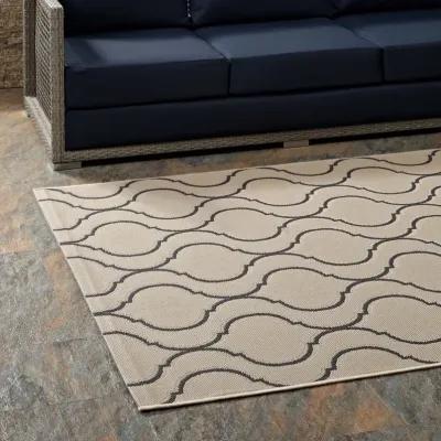 Linza Wave Abstract Trellis 5x8 Indoor and Outdoor Area Rug