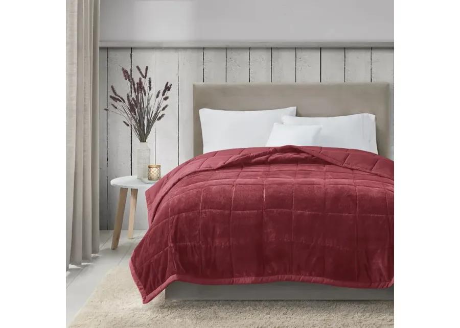 Madison Park Coleman Burgundy Reversible HeiQ Smart Temperature Down Alternative Blanket